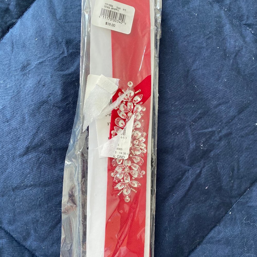 Bridal Dress Red Jeweled Sash - NWT